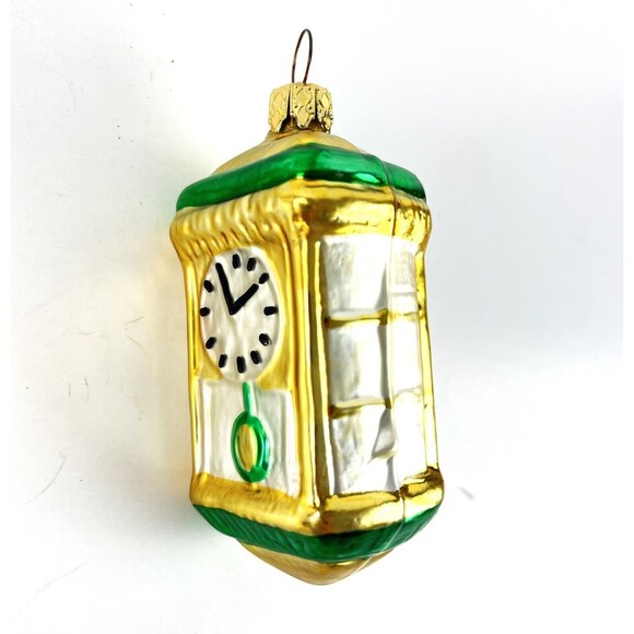 3 VTG Mercury Glass Christmas Ornaments world traveler suitcase Pendulum clocks - Picture 6 of 7